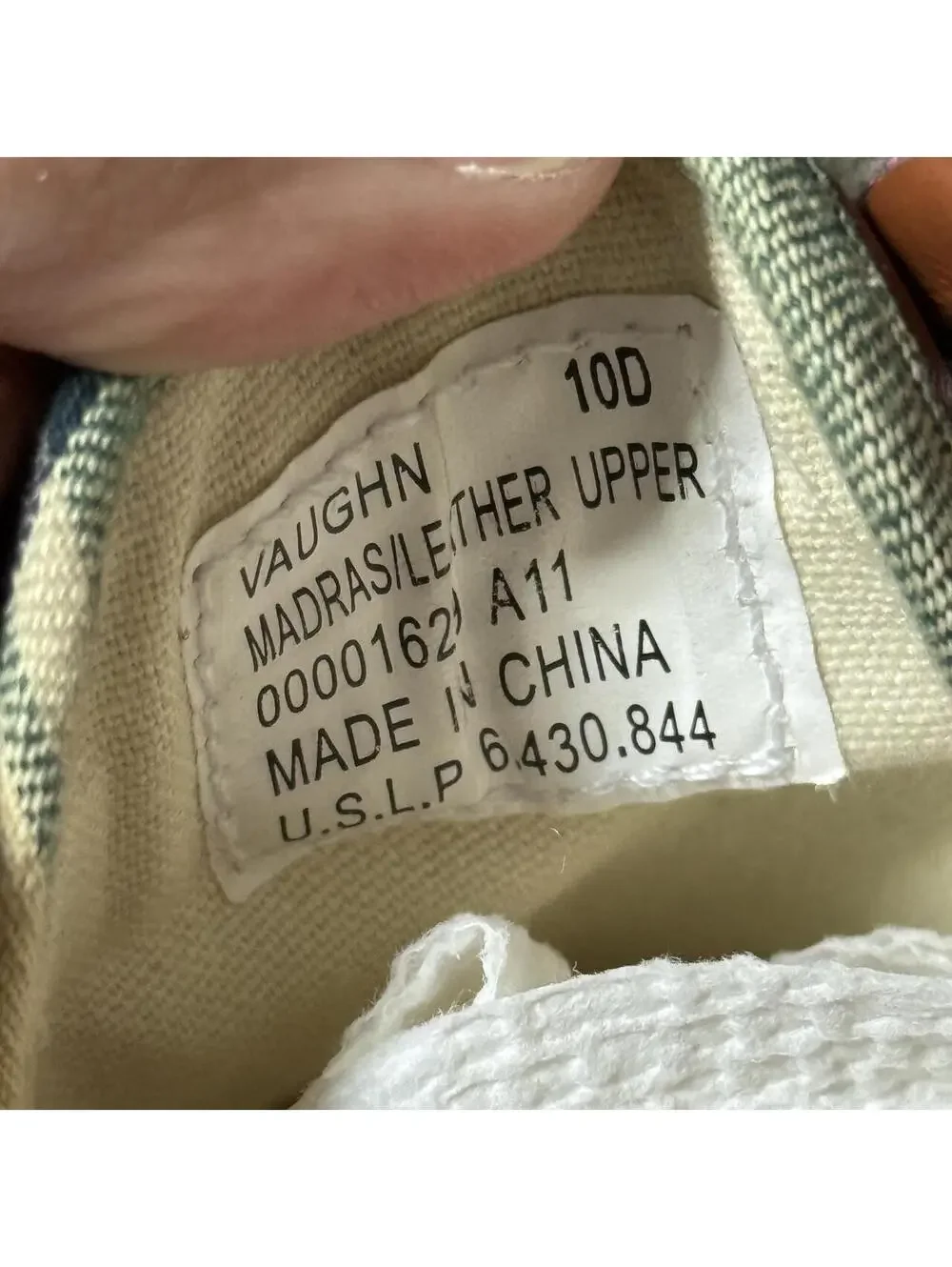 👟 Polo Ralph Lauren Vaughn Madras Plaid Canvas Sneakers Size 10D